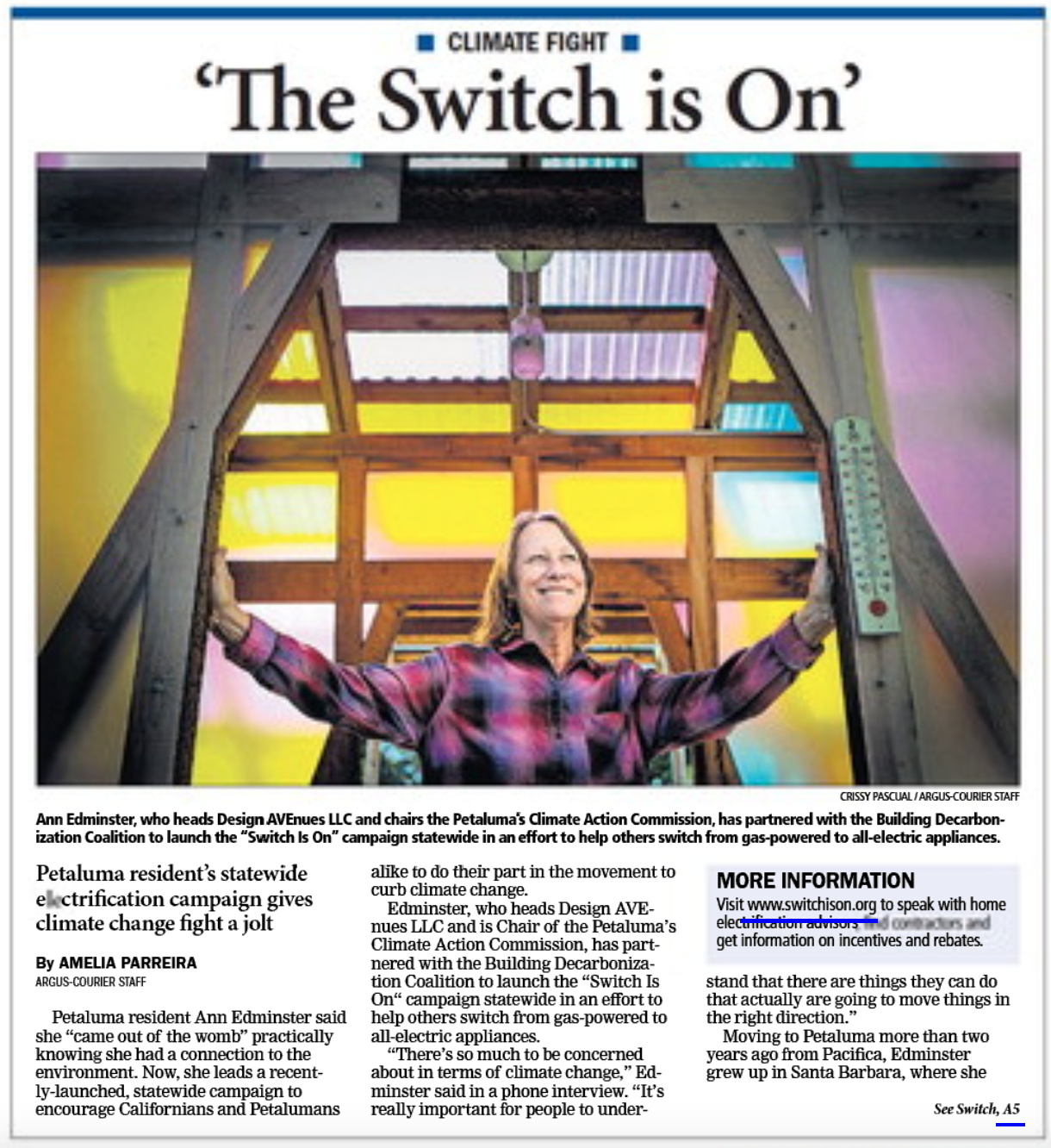 PWC Member Ann Edminster in Argus Article re: conservation