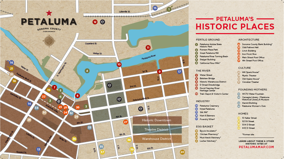 Petaluma Heritage Map Petaluma Historic places map